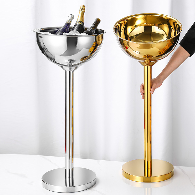 Stainless Steel Flat Champagne Basin Integrated Rack,Champagne Bucket,Ice Bucket Golden For Bars - Image 6