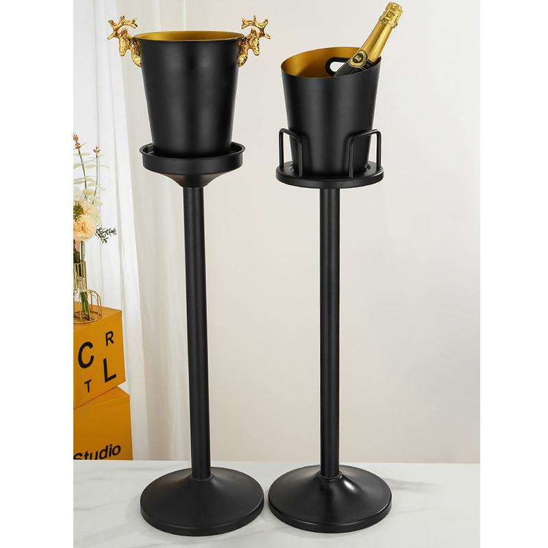 Stainless Steel European Slanted Mouth Champagne Bucket With Rack,Champagne Bucket,Ice Bucket Stand Golden For Bars - Image 5