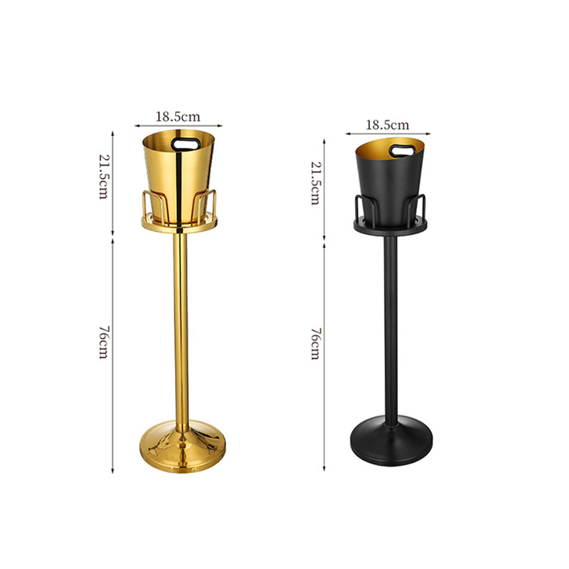 Stainless Steel European Slanted Mouth Champagne Bucket With Rack,Champagne Bucket,Ice Bucket Stand Golden For Bars - Image 4