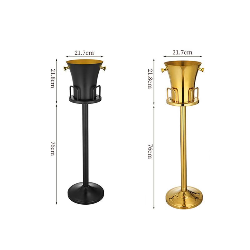 Stainless Steel European Waist Champagne Bucket With Rack,Champagne Bucket,Ice Bucket Stand Golden For Bars - Image 3
