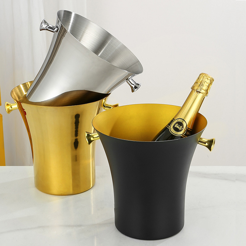 Stainless Steel European Waist Champagne Bucket With Rack,Champagne Bucket,Ice Bucket Stand Golden For Bars - Image 5