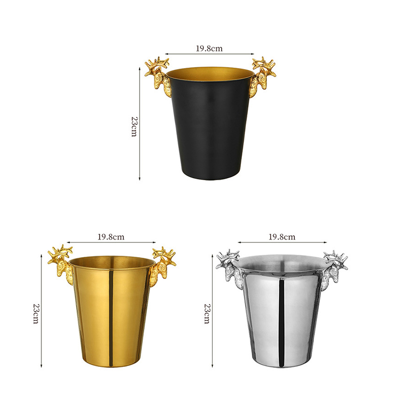 Stainless Steel European Reindeer Champagne Bucket With Rack,Champagne Bucket,Ice Bucket Stand Golden For Bars - Image 2