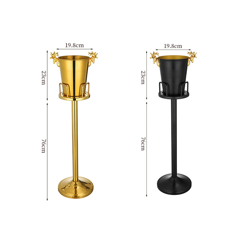 Stainless Steel European Reindeer Champagne Bucket With Rack,Champagne Bucket,Ice Bucket Stand Golden For Bars - Image 3