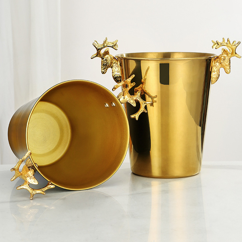 Stainless Steel European Reindeer Champagne Bucket With Rack,Champagne Bucket,Ice Bucket Stand Golden For Bars - Image 5