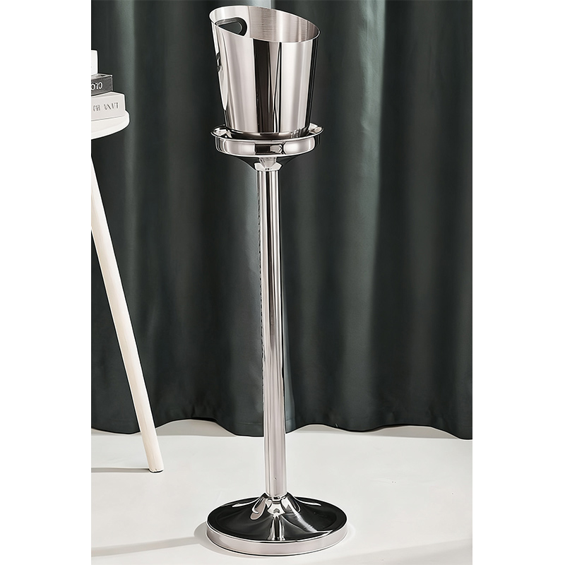 Stainless Steel Luxury Slanted Mouth Champagne Bucket With Rack,Champagne Bucket,Ice Bucket Stand Black For Bars - Image 5