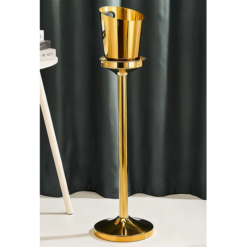 Stainless Steel Luxury Slanted Mouth Champagne Bucket With Rack,Champagne Bucket,Ice Bucket Stand Black For Bars - Image 6