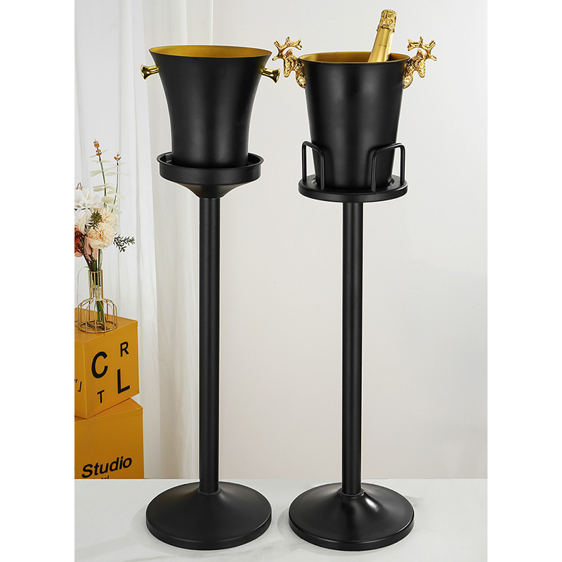 Stainless Steel Luxury Waist Champagne Bucket With Rack,Champagne Bucket,Ice Bucket Stand Black For Bars - Image 6