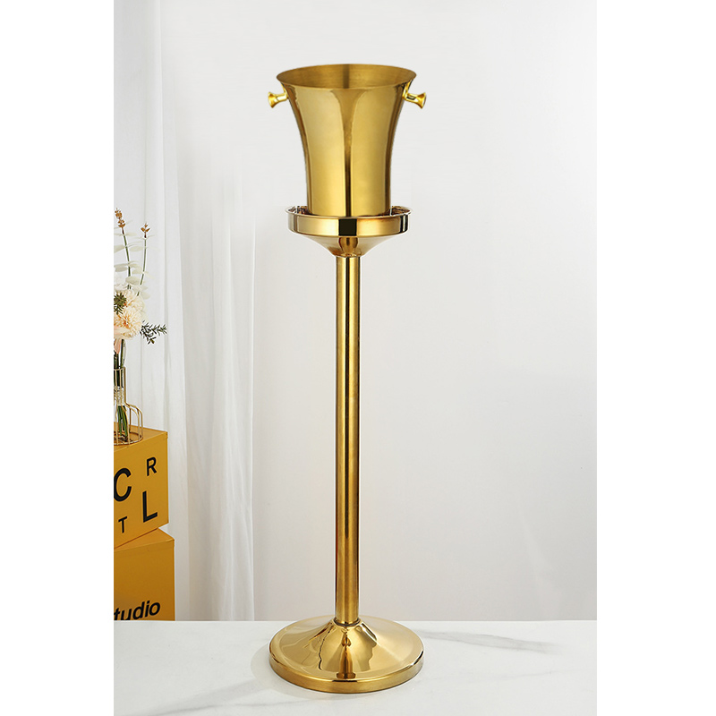 Stainless Steel Luxury Waist Champagne Bucket With Rack,Champagne Bucket,Ice Bucket Stand Black For Bars - Image 8