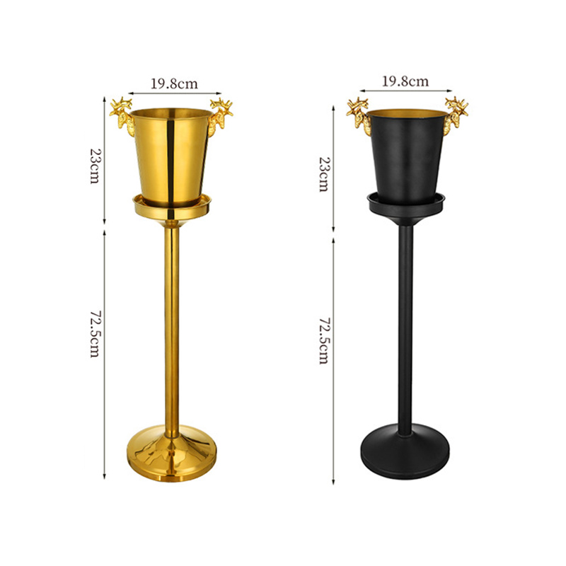 Stainless Steel Luxury Reindeer Champagne Bucket With Rack,Champagne Bucket,Ice Bucket Stand Black For Bars - Image 4