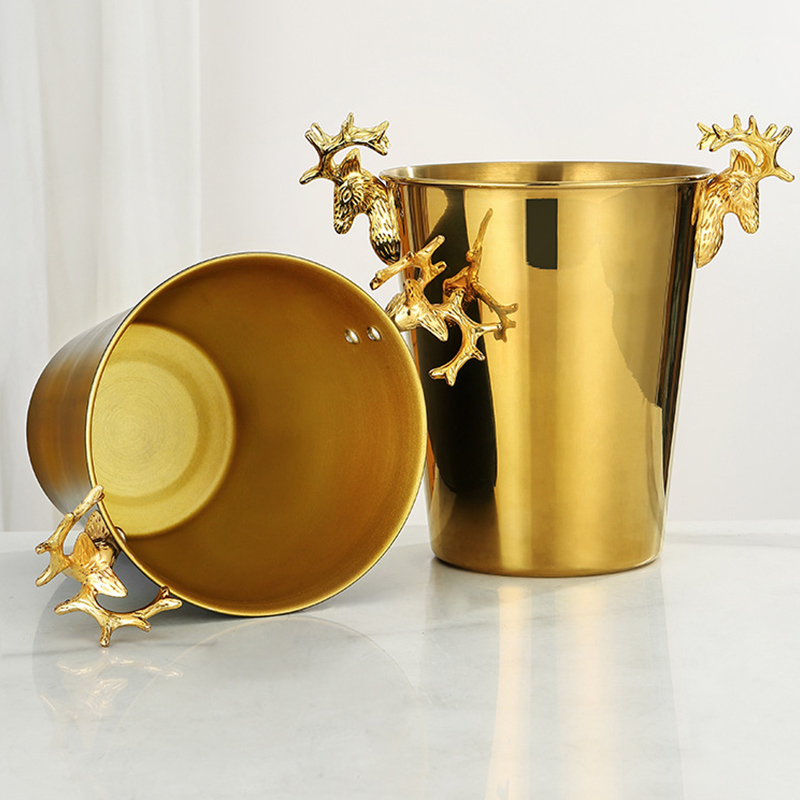 Stainless Steel Luxury Reindeer Champagne Bucket With Rack,Champagne Bucket,Ice Bucket Stand Black For Bars - Image 5