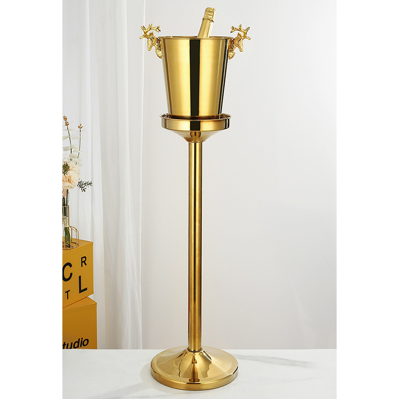 Stainless Steel Luxury Reindeer Champagne Bucket With Rack,Champagne Bucket,Ice Bucket Stand Black For Bars - Image 8