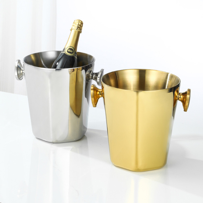 Stainless Steel Hexagonal Double Layer Champagne Bucket With Rack,Champagne Bucket,Ice Bucket Stand For Bars - Image 5