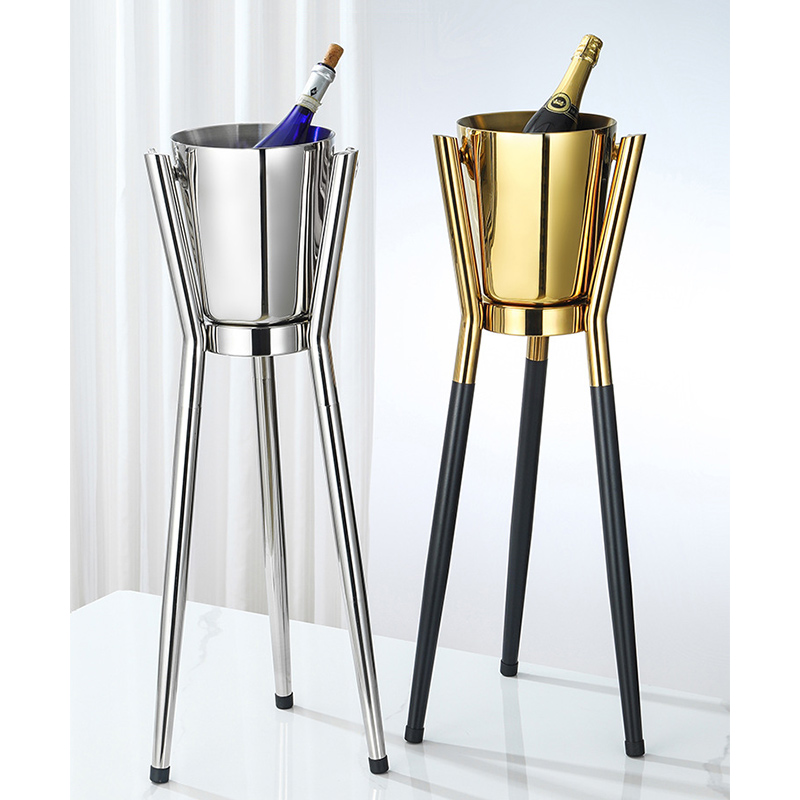 Stainless Steel Hexagonal Double Layer Champagne Bucket With Rack,Champagne Bucket,Ice Bucket Stand For Bars - Image 8