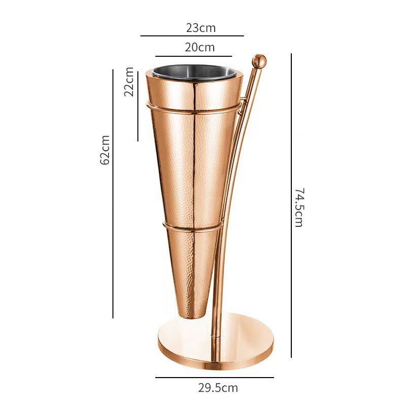 Stainless Steel Double Layer Champagne Bucket With Rack,Champagne Bucket,Ice Bucket Display Stand For Bars - Image 3