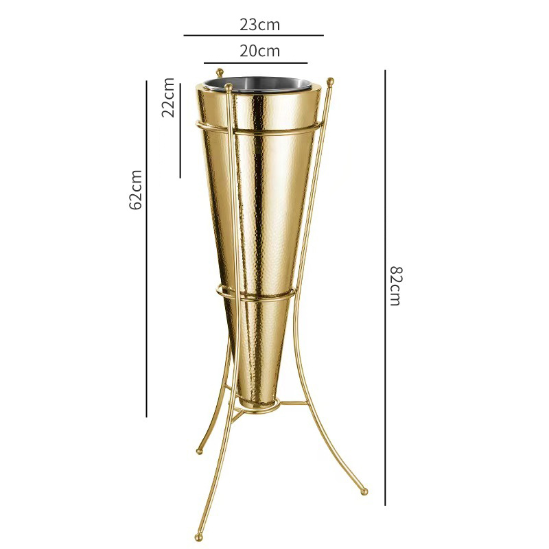 Stainless Steel Double Layer Champagne Bucket With Rack,Champagne Bucket,Ice Bucket Display Stand Triangle For Bars - Image 2