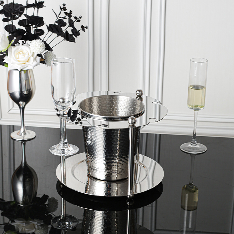 Stainless Steel Ice Bucket Integrated Rack,Champagne Bucket,Red Wine Ice Bucket Stand For Bars - Image 4