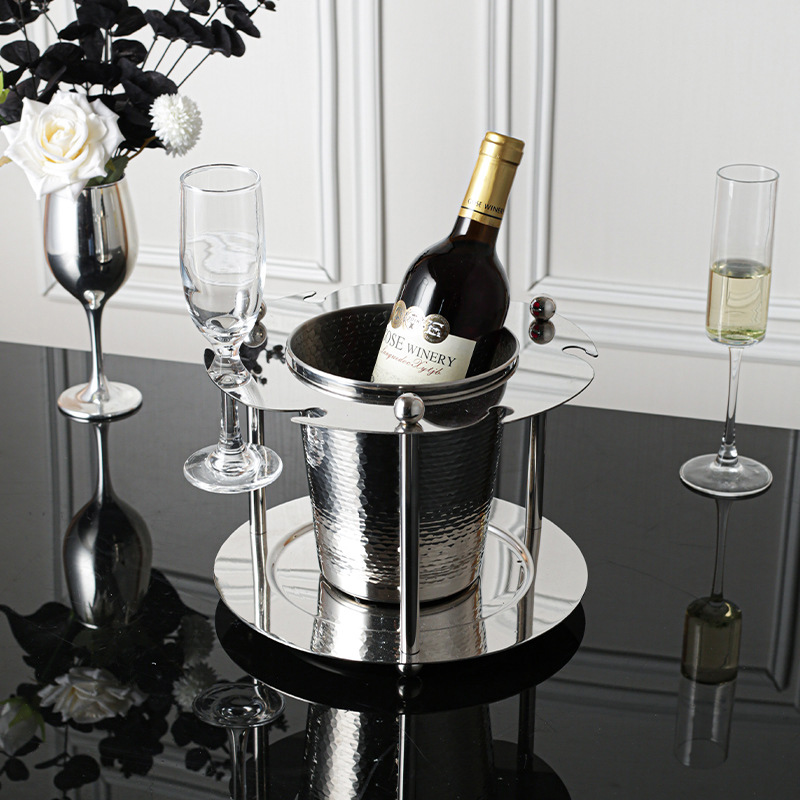 Stainless Steel Ice Bucket Integrated Rack,Champagne Bucket,Red Wine Ice Bucket Stand For Bars - Image 5