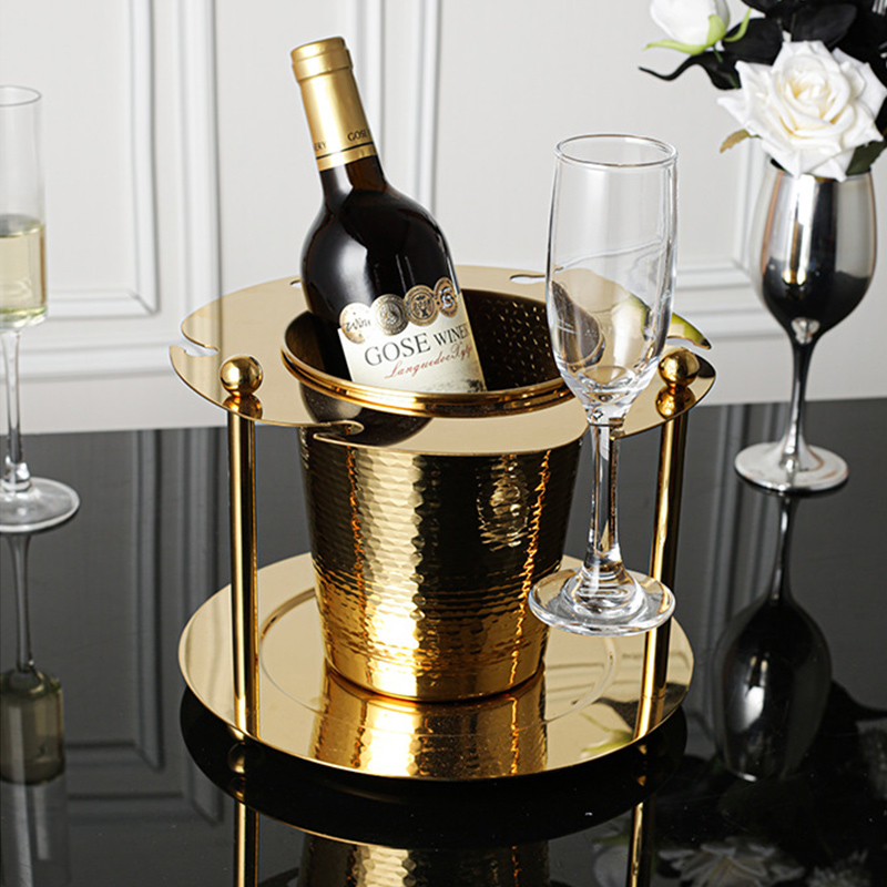 Stainless Steel Ice Bucket Integrated Rack,Champagne Bucket,Red Wine Ice Bucket Stand For Bars - Image 8