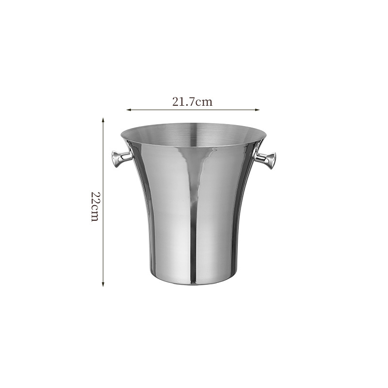 Stainless Steel Slender Waist Champagne Bucket,Beer Ice Bucket,Red Wine Ice Bucket Black For Bars - Image 2