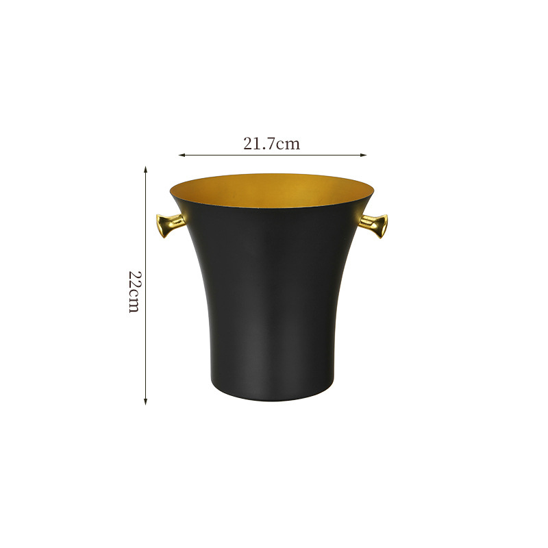 Stainless Steel Slender Waist Champagne Bucket,Beer Ice Bucket,Red Wine Ice Bucket Black For Bars - Image 4