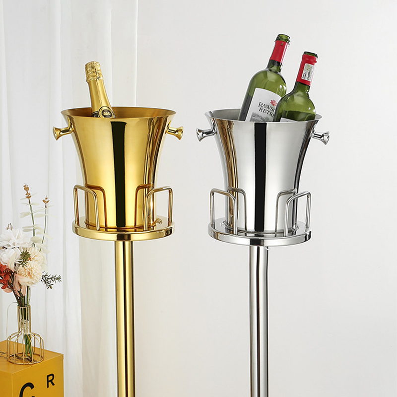 Stainless Steel Slender Waist Champagne Bucket,Beer Ice Bucket,Red Wine Ice Bucket Black For Bars - Image 6