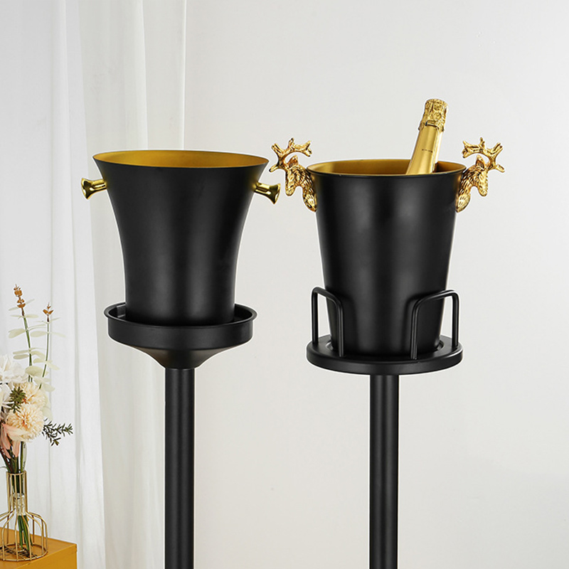 Stainless Steel Slender Waist Champagne Bucket,Beer Ice Bucket,Red Wine Ice Bucket Black For Bars - Image 7