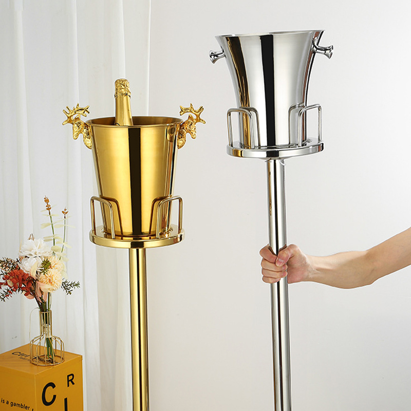 Stainless Steel Slender Waist Champagne Bucket,Beer Ice Bucket,Red Wine Ice Bucket Black For Bars - Image 8