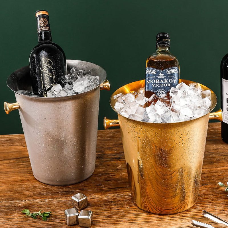 Stainless Steel European Champagne Bucket,Beer Ice Bucket,Red Wine Ice Bucket Rose Gold For Bars - Image 5