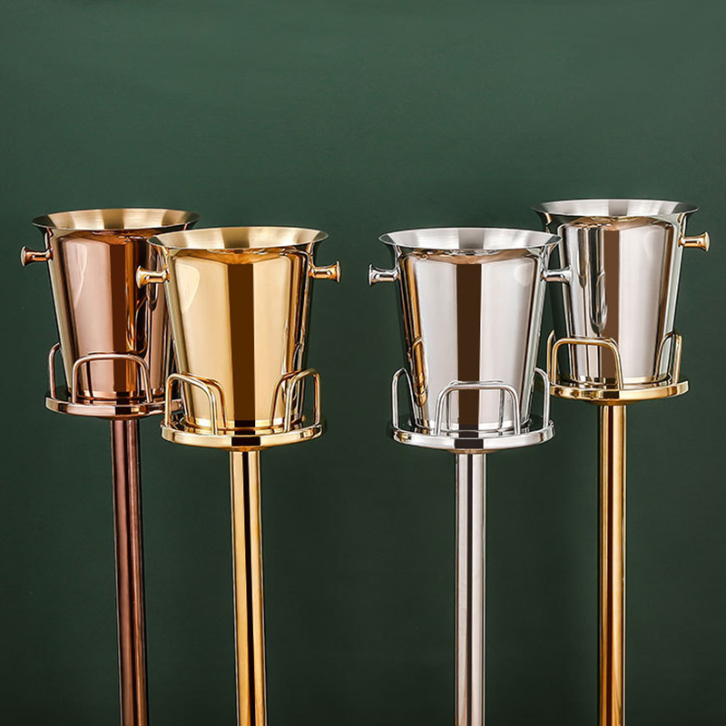 Stainless Steel European Champagne Bucket,Beer Ice Bucket,Red Wine Ice Bucket Rose Gold For Bars - Image 8