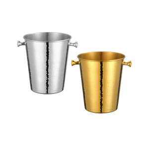 Stainless Steel European Crackled Champagne Bucket,Beer Ice Bucket,Red Wine Ice Bucket Golden For Bars