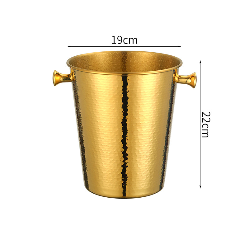 Stainless Steel European Crackled Champagne Bucket,Beer Ice Bucket,Red Wine Ice Bucket Golden For Bars - Image 3