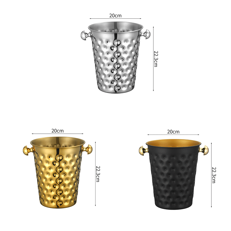 Stainless Steel European Hammer Point Champagne Bucket With Rack,Champagne Bucket,Ice Bucket Stand Golden For Bars - Image 2