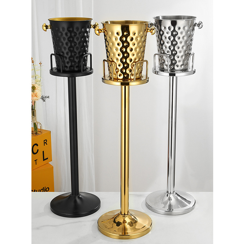 Stainless Steel European Hammer Point Champagne Bucket With Rack,Champagne Bucket,Ice Bucket Stand Golden For Bars - Image 8