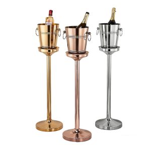 Stainless Steel Luxury Champagne Bucket With Rack,Champagne Bucket,Ice Bucket Stand Rose Gold For Bars