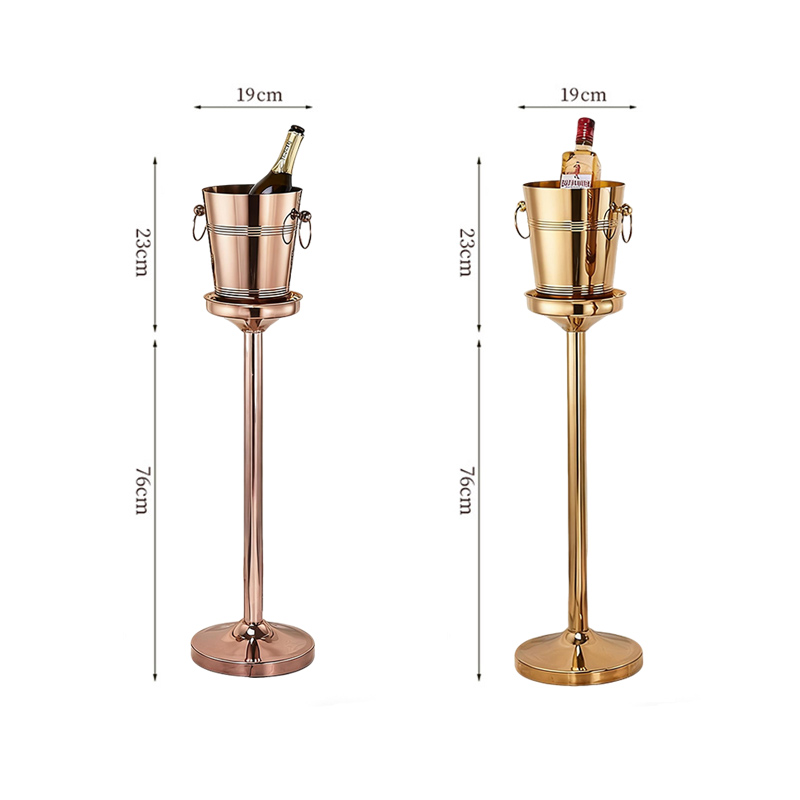 Stainless Steel Luxury Champagne Bucket With Rack,Champagne Bucket,Ice Bucket Stand Rose Gold For Bars - Image 4