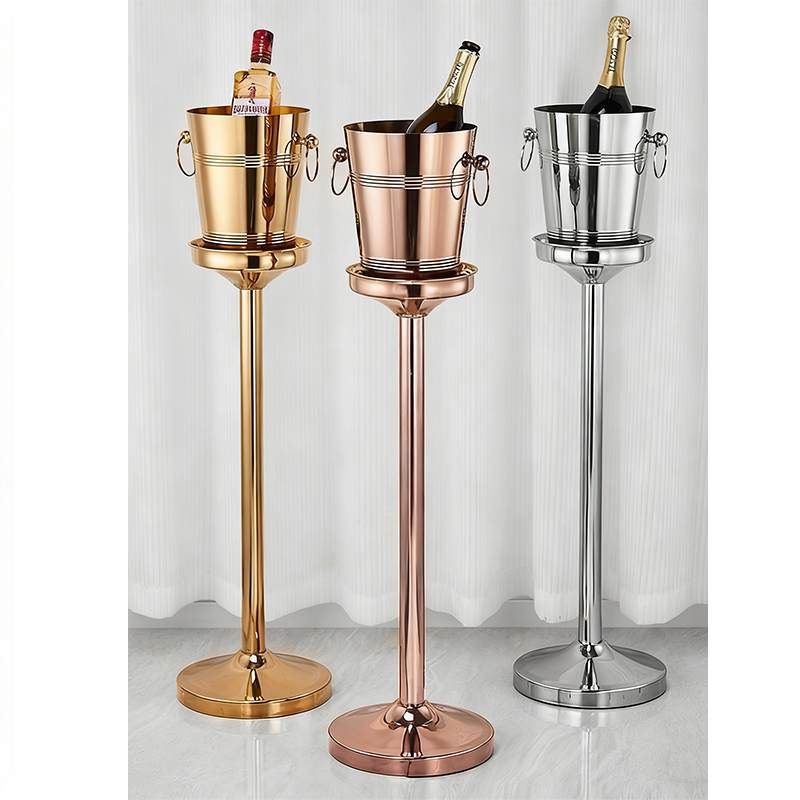 Stainless Steel Luxury Champagne Bucket With Rack,Champagne Bucket,Ice Bucket Stand Rose Gold For Bars - Image 8