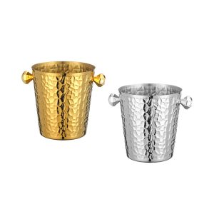 Stainless Steel Tree Patterned Champagne Bucket,Ice Bucket,Red Wine Ice Bucket Golden For Bars