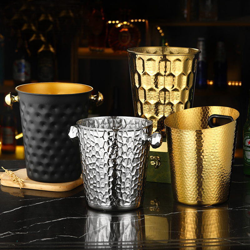 Stainless Steel Tree Patterned Champagne Bucket,Ice Bucket,Red Wine Ice Bucket Golden For Bars - Image 6