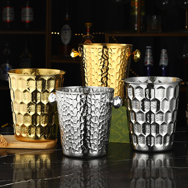 Stainless Steel Tree Patterned Champagne Bucket,Ice Bucket,Red Wine Ice Bucket Golden For Bars - Image 8