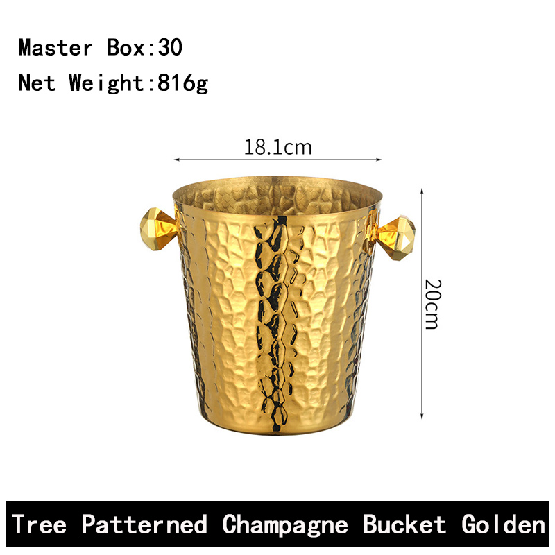 Stainless Steel Tree Patterned Champagne Bucket,Ice Bucket,Red Wine Ice Bucket Golden For Bars - Image 4