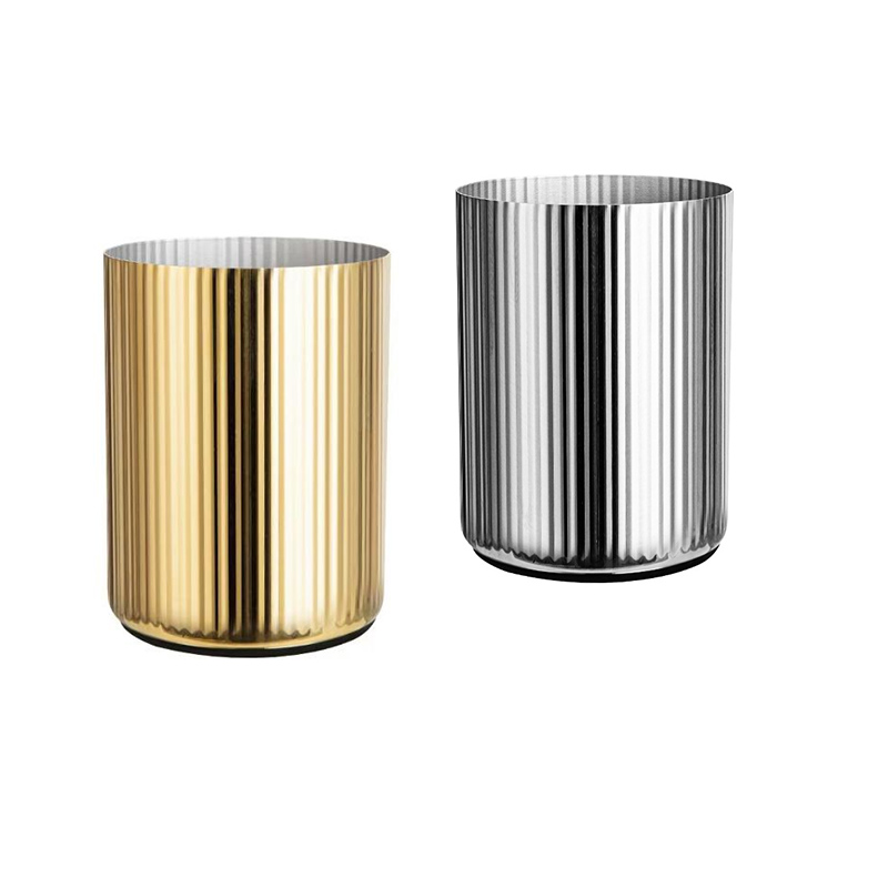 Stainless Steel Straight Line Champagne Bucket,Ice Bucket,Red Wine Ice Bucket Black For Bars