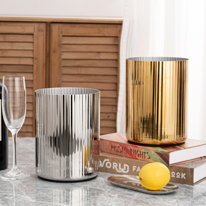 Stainless Steel Straight Line Champagne Bucket,Ice Bucket,Red Wine Ice Bucket Black For Bars - Image 5