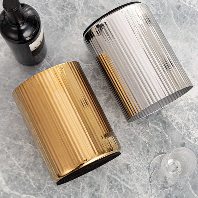 Stainless Steel Straight Line Champagne Bucket,Ice Bucket,Red Wine Ice Bucket Black For Bars - Image 8