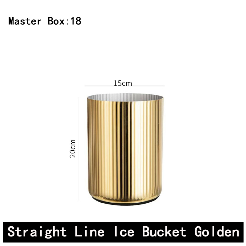 Stainless Steel Straight Line Champagne Bucket,Ice Bucket,Red Wine Ice Bucket Black For Bars - Image 3