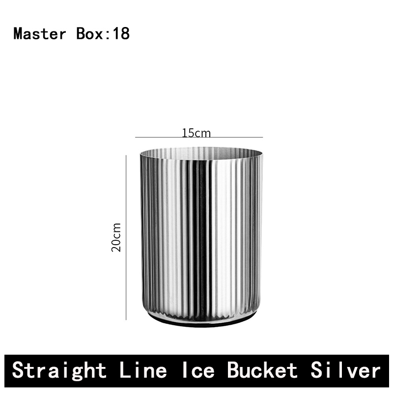 Stainless Steel Straight Line Champagne Bucket,Ice Bucket,Red Wine Ice Bucket Black For Bars - Image 4